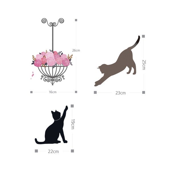 Autocolant Ambiance Cats, stairs and rose petals-image-2