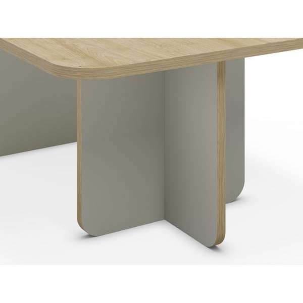 Măsuță de cafea verde-deschis/în culoare naturală cu blat cu aspect de lemn de stejar 56x100 cm Hillary – Marckeric-image-4