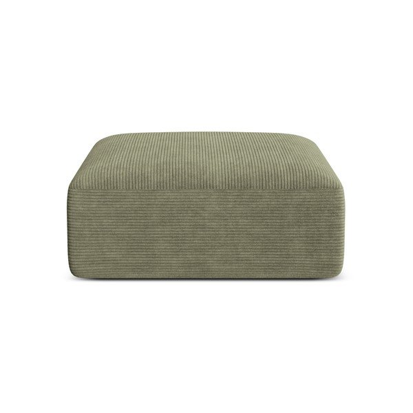 Taburet verde cu tapițerie din catifea reiată Campi – Cosmopolitan Design-image-1