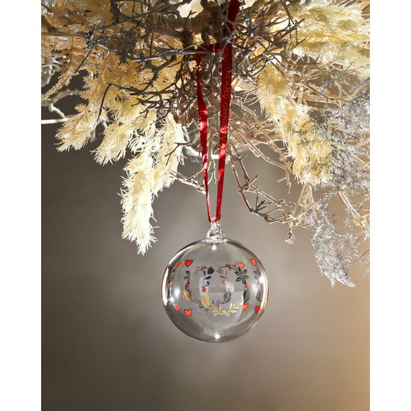 Glob de Crăciun suflat manual din sticlă ø 6,5 cm Ann-Sofi Romme Annual Christmas Bauble – Holmegaard-image-1