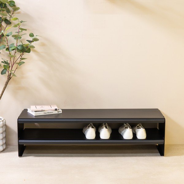 Pantofar negru din oțel 101,5x28x31 cm Linea – Spinder Design-image-2