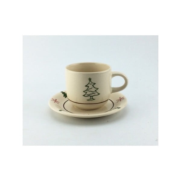 Ceașcă și farfurioară din ceramică Dakls Tree