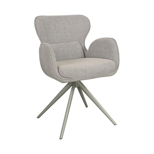 Set de scaune de living gri cu cotiere/rotativ 2 buc. tapițat Niva – Marckeric