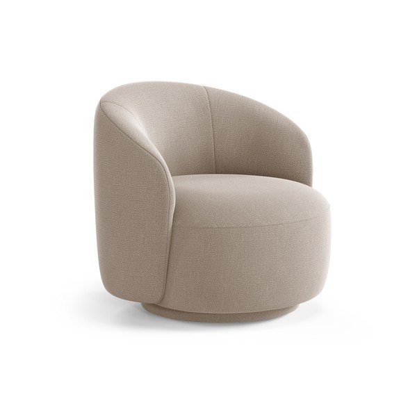 Fotoliu maro deschis pivotant cu tapițerie din chenille Letizia – Micadoni 