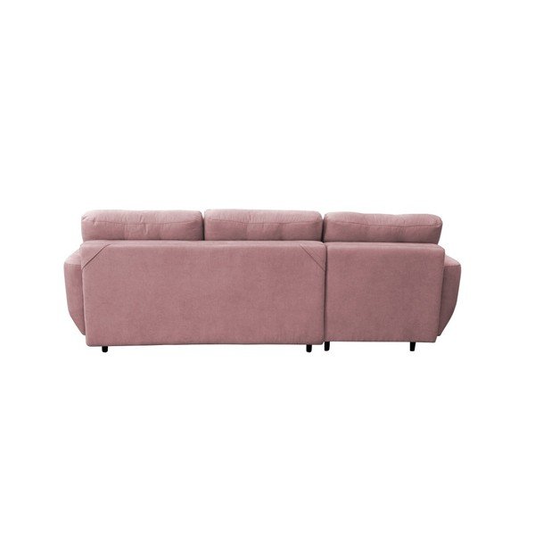 Canapea extensibilă cu picioare negre Mazzini Sofas Hortensia, pe stânga, roz deschis-image-2