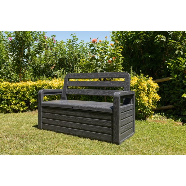 Bancă de grădină gri închis din plastic Forever Spring – Toomax-image-1