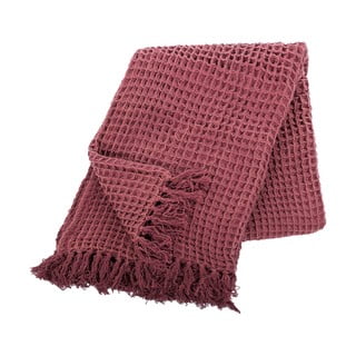 Pătură din bumbac Tiseco Home Studio Waffle, 130 x 170 cm, roșu bordo