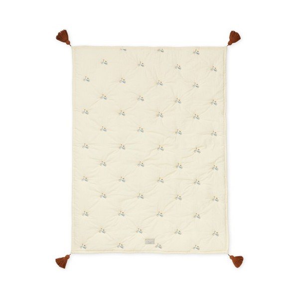 Pătură pentru copii roșie/galben-deschis din bumbac organic matlasată 90x120 cm Bicycles – Cam Cam Copenhagen-image-3