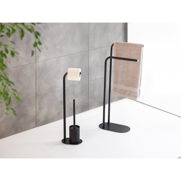 Suport pentru hârtie igienică negru din oțel Levante – Wenko-image-4