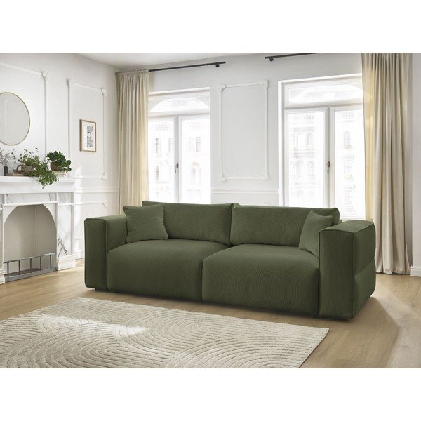 Canapea verde extensibilă/cu spațiu de depozitare 265 cm Ezechiel – Bobochic Paris-image-1