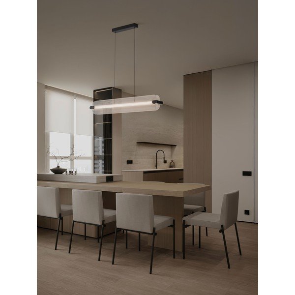 Lustră negru-mat LED cu intensitate reglabilă din sticlă Emery – Nova Luce-image-1