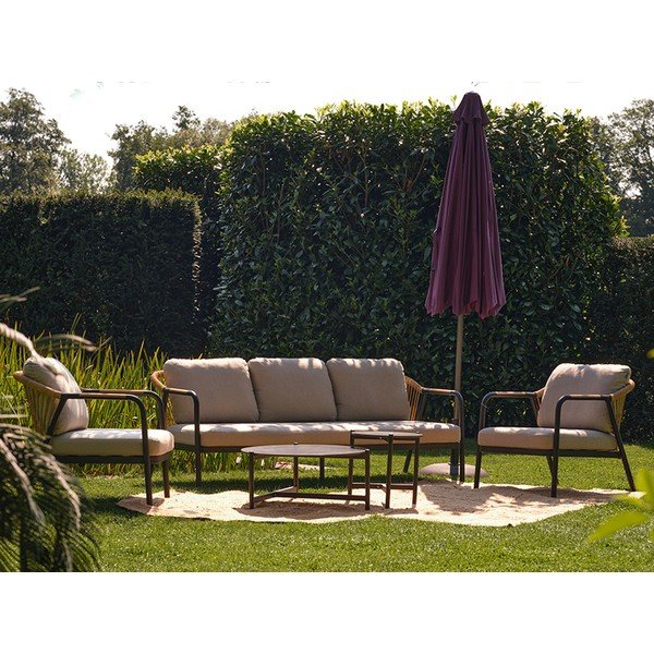 Set mobilier de grădină bej din aluminiu pentru 5 persoane Nice – Hartman-image-3