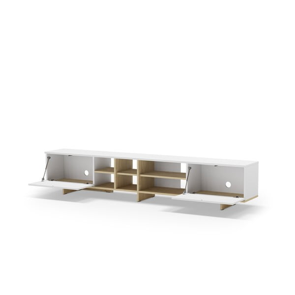 Masă TV albă 230x44 cm Cequoia – Marckeric-image-3