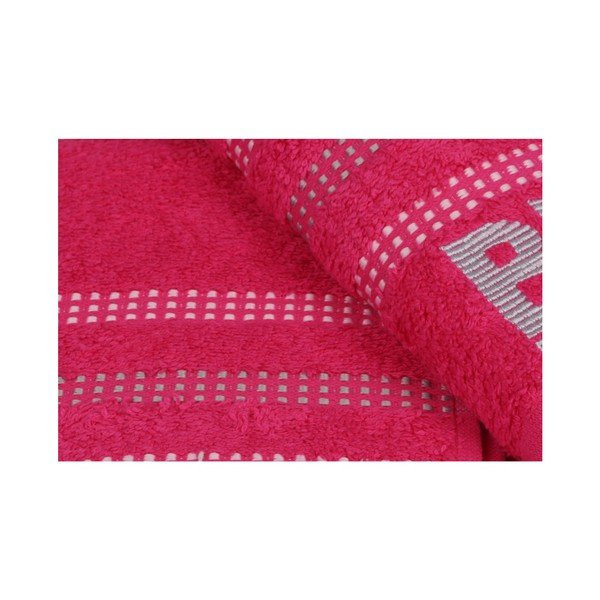 Set 2 prosoape mâini Beverly Hills Polo Club Stripes, 90 x 50 cm, roșu fucsia-image-3