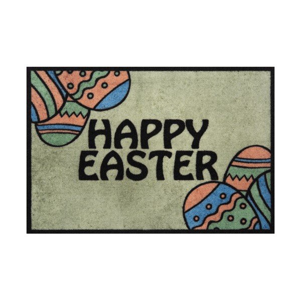 Covoraș intrare Hanse Home Happy Easter, 40x60 cm, verde
