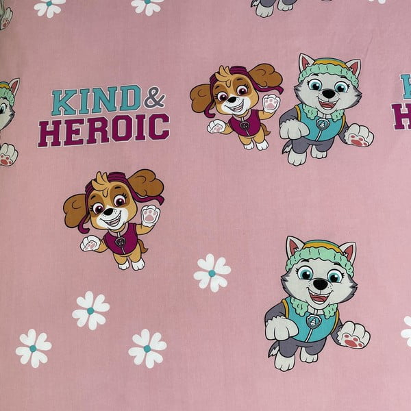 Lenjerie de pat pentru copii roz din bumbac pentru pat de o persoană 140x200 cm Paw Patrol "Heroic" – Jerry Fabrics-image-4
