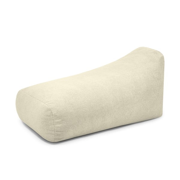 Fotoliu bean bag crem cu tapițerie din țesătură bouclé Snug Long 140 – SLOWDOWN
