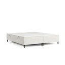 Pat matrimonial crem tapițat cu spațiu de depozitare 180x200 cm Tate – Maison de Rêve