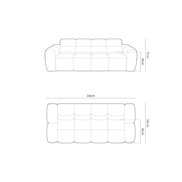 Canapea cărămizie 216 cm Lisa – Micadoni Home-image-4