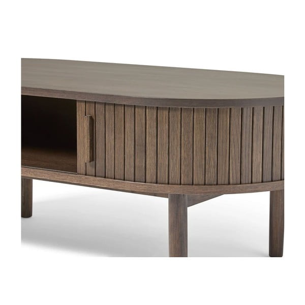 Măsuță de cafea în culoare naturală închisă cu aspect de lemn de stejar 60x120 cm Meta – Unique Furniture-image-2