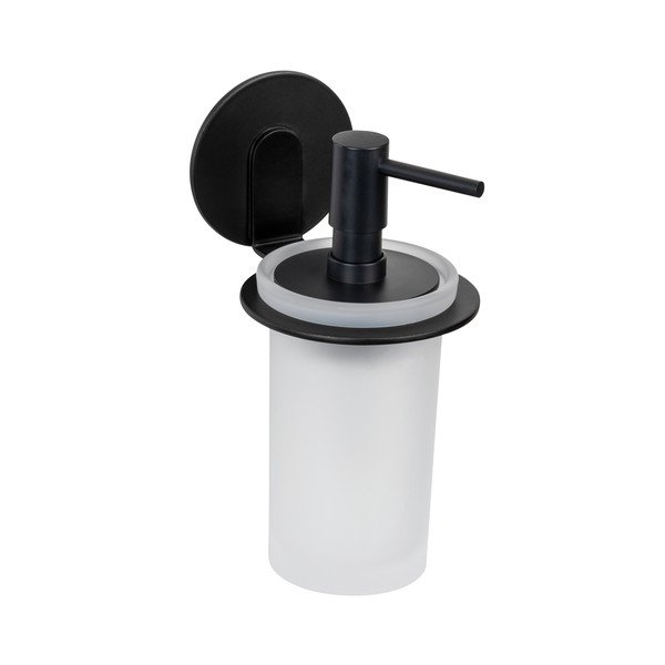 Dozator de săpun lichid negru mat autoadeziv din sticlă 150 ml Bivio – Wenko-image-4