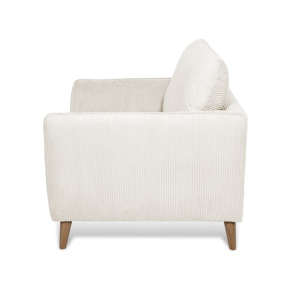 Fotoliu alb cu tapițerie din catifea reiată Paris – Scandic-image-3