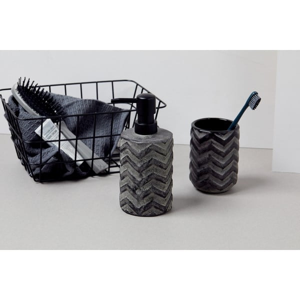 Dozator ceramică pentru săpun, pictat manual Wenko Mantua, 360 ml, gri-image-4