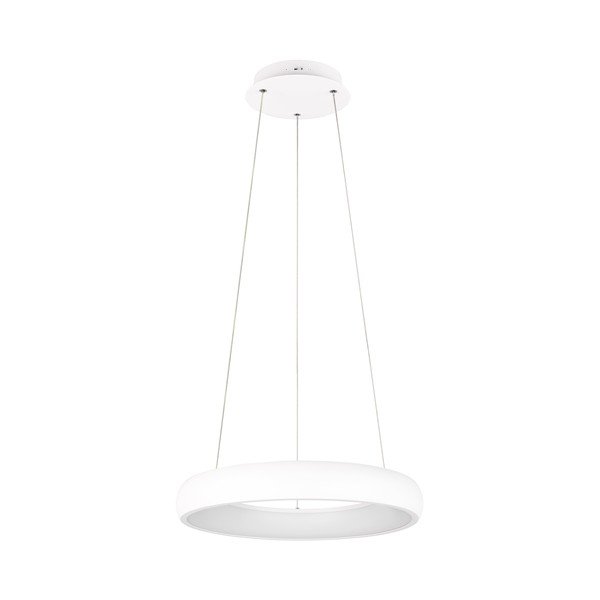 Lustră albă LED cu intensitate reglabilă cu abajur din metal ø 46 cm Cardona – Trio