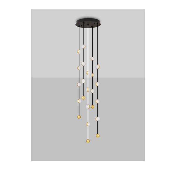 Lustră negru-mat LED cu intensitate reglabilă din aluminiu cu abajur din sticlă acrilică ø 38 cm Alcinoe – Nova Luce-image-3