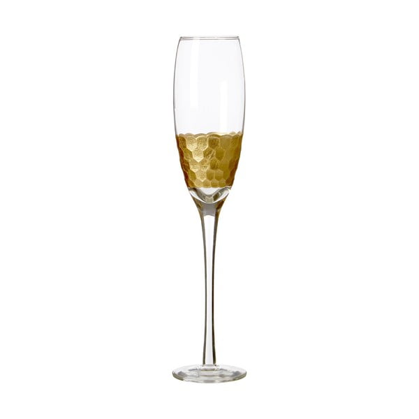 Set 4 pahare pentru șampanie din sticlă suflată manual Premier Housewares Deco, 2,1 dl