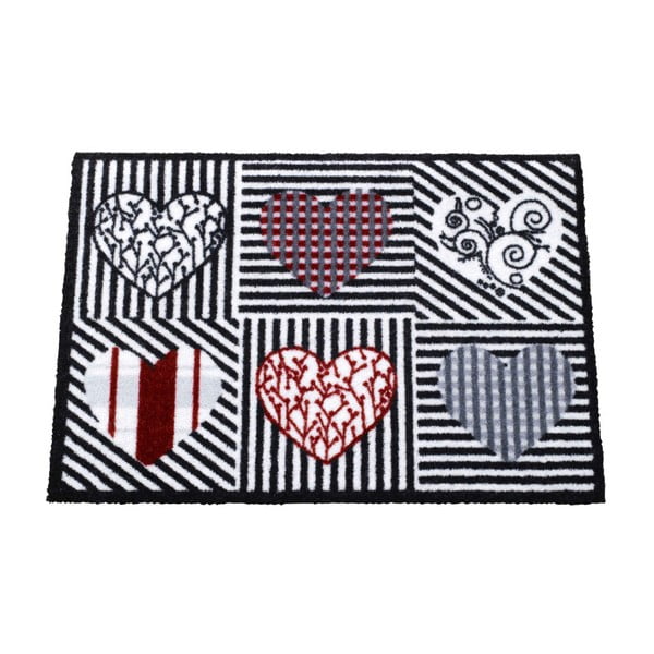 Covor Zala Living Hearts, 50 x 70 cm, negru - roșu