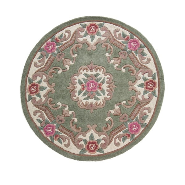 Covor din lână Flair Rugs Aubusson, ⌀ 120 cm, verde