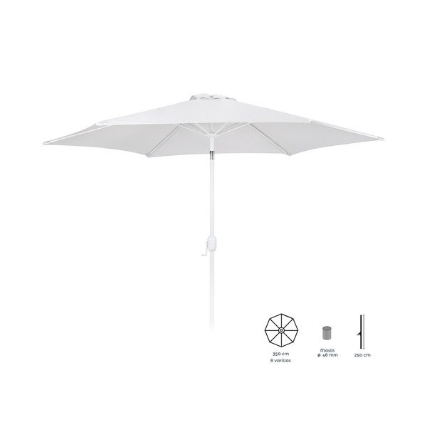 Umbrelă de soare albă ø 350 cm Alba – LDK Garden-image-1