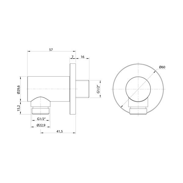 Componentă de conectare pentru duș aurie din alamă ø 6 cm – Sapho-image-1