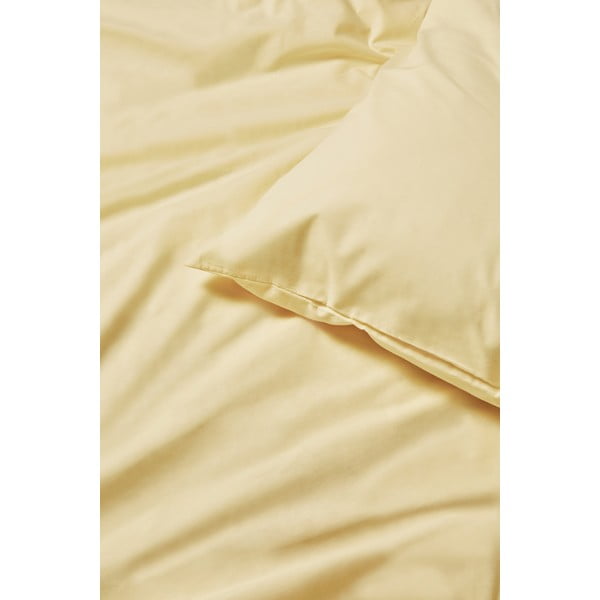 Lenjerie pentru pat dublu din bumbac Bonami Selection, 200 x 200 cm, galben vanilie-image-1