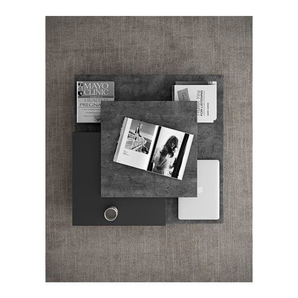 Măsuță de cafea TemaHome Slate, cu aspect de beton - negru-image-3