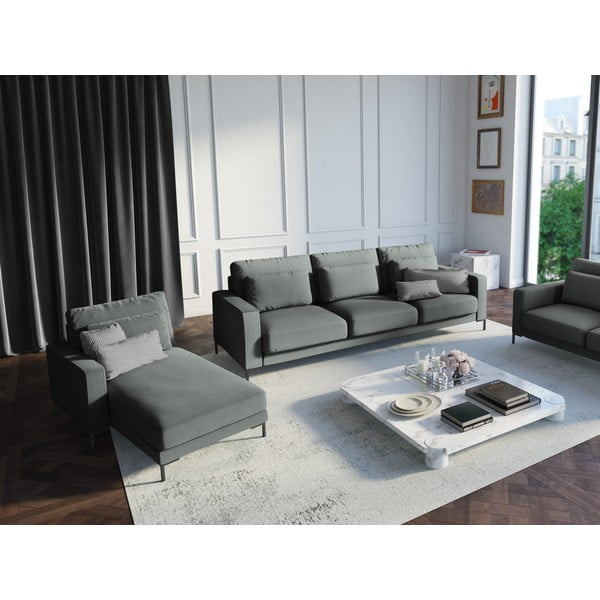 Șezlong cu cotieră pe partea stângă Interieurs 86 Seine, gri-image-1