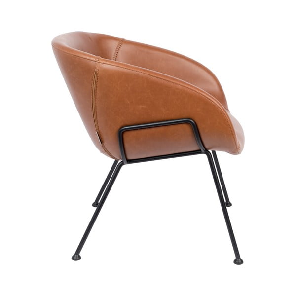 Fotoliu din piele ecologică Zuiver Feston, maro-image-3