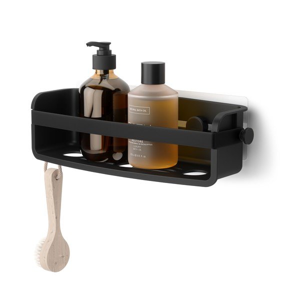 Raft pentru baie negru autoadeziv din plastic Flex Adhesive – Umbra