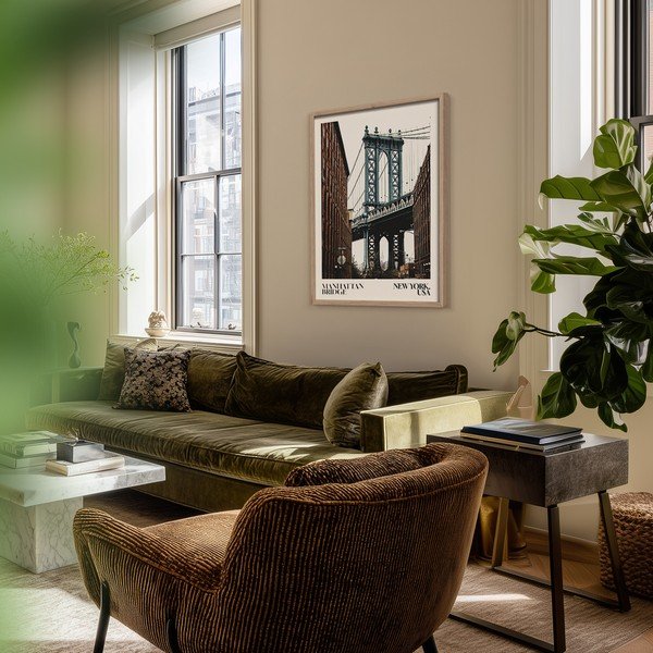 Tablou cu ramă imprimat 50x70 cm NY Bridge – Styler-image-1