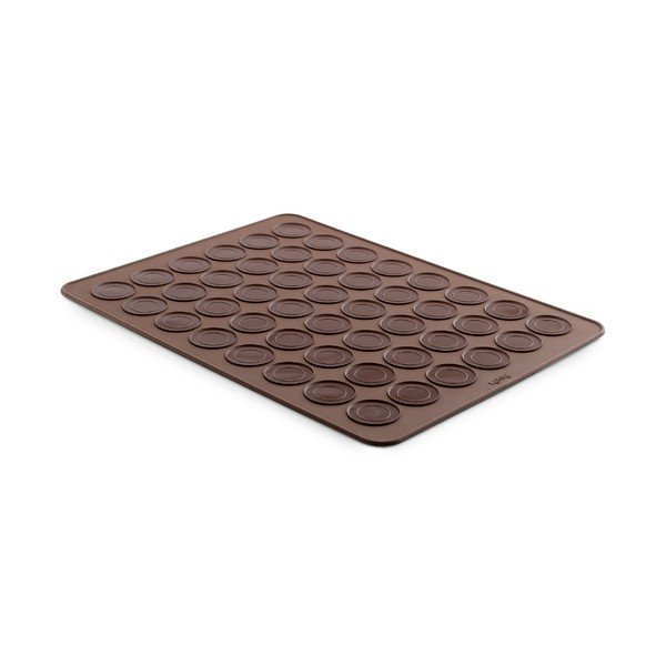 Tavă din silicon pentru copt macarons Lékué, maro-image-3