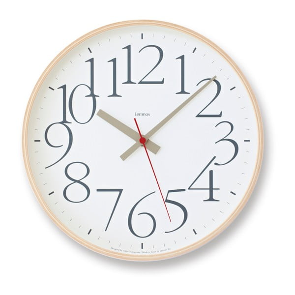 Ceas de perete Lemnos Clock AY, ⌀ 25,4 cm, alb
