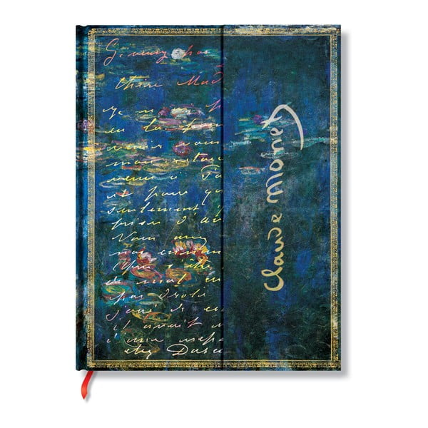 Caiet cu copertă tare Paperblanks Water Lillies, 18 x 22 cm