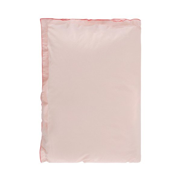 Lenjerie de pat roșie/roz-deschis din bumbac percal pentru pat dublu/extinsă 200x220 cm Pivot – Jotex-image-2