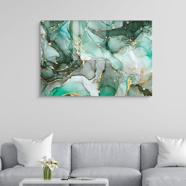 Tablou din sticlă 100x70 cm Turquoise – Wallity-image-1