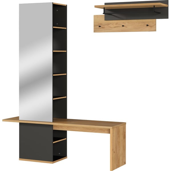 Set pentru hol gri închis în decor de stejar - Germania-image-2