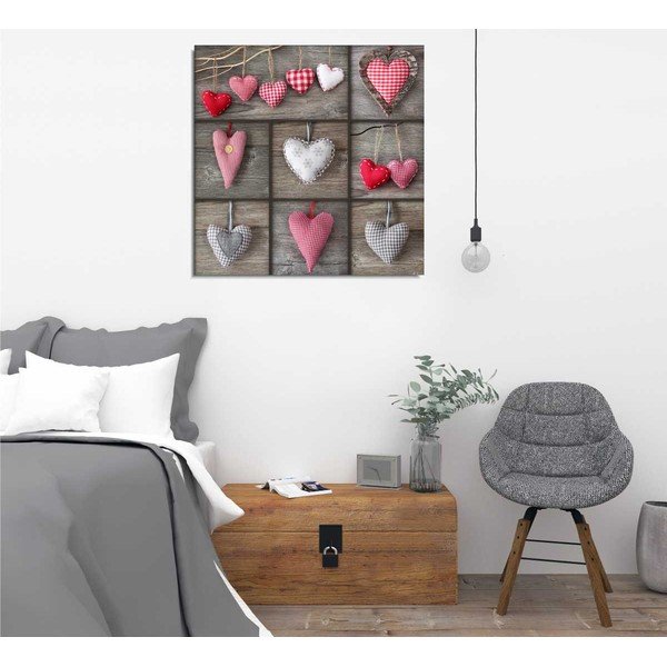 Tablou pe pânză Hearts, 45 x 45 cm-image-1