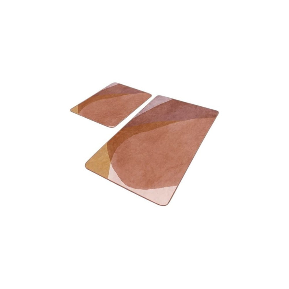 Covorașe de baie maro 2 buc. din catifea 60x100 cm – Mila Home