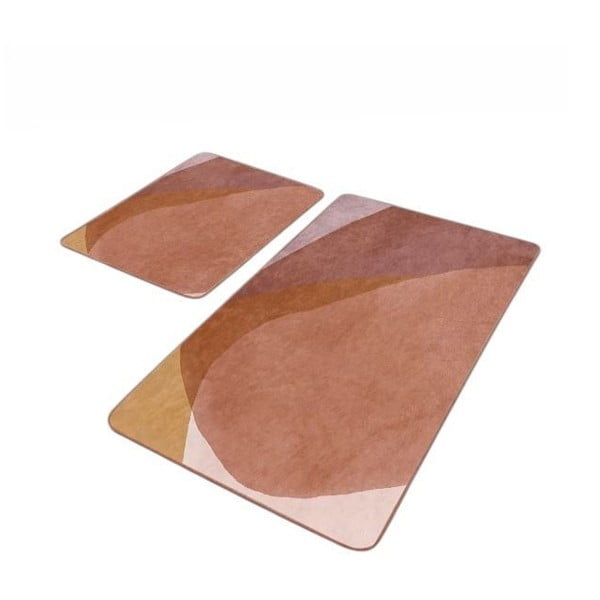 Covorașe de baie maro 2 buc. din catifea 60x100 cm – Mila Home