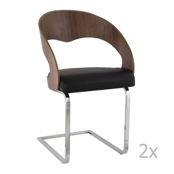 Set 2 scaune din lemn de nuc Kokoon Design Mona